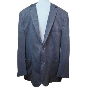 Level Ten Mens Sports Coat Sz Large Gray Blue 2 Button Casual Suit Blazer Preppy